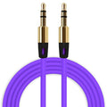 Lilafarbenes 1 m AUX-Kabel mit zwei 3,5-mm-Steckern