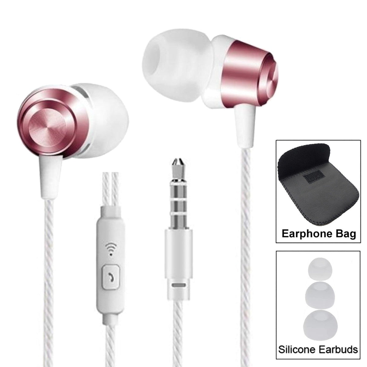 3K S3 In-Ear-Kopfhörer mit Mikrofon und PU-Tasche