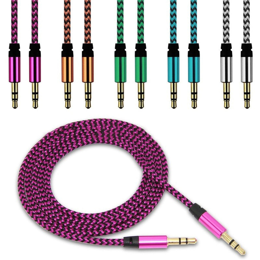 1 m Nylon AUX-Kabel mit 3,5-mm-Steckern