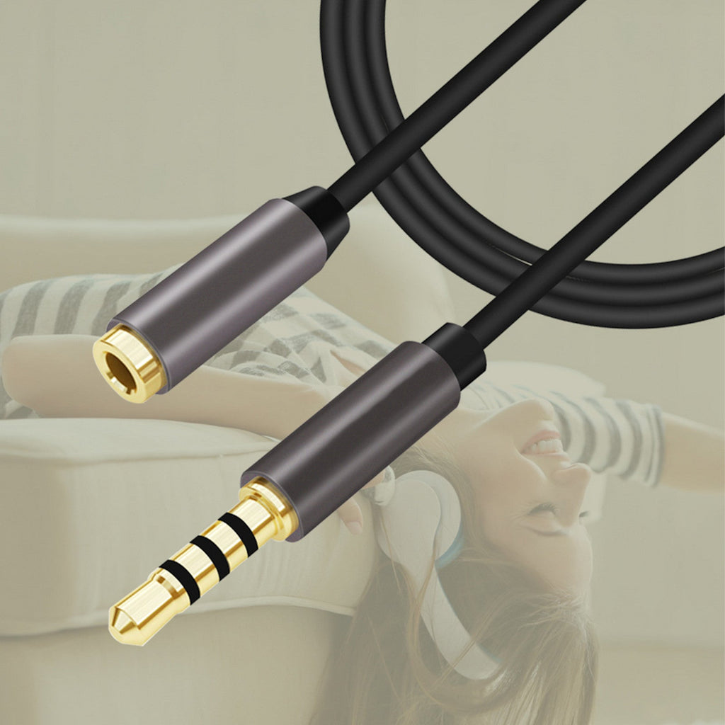 Schwarze 1 m 4-polige Headset-Verlängerung