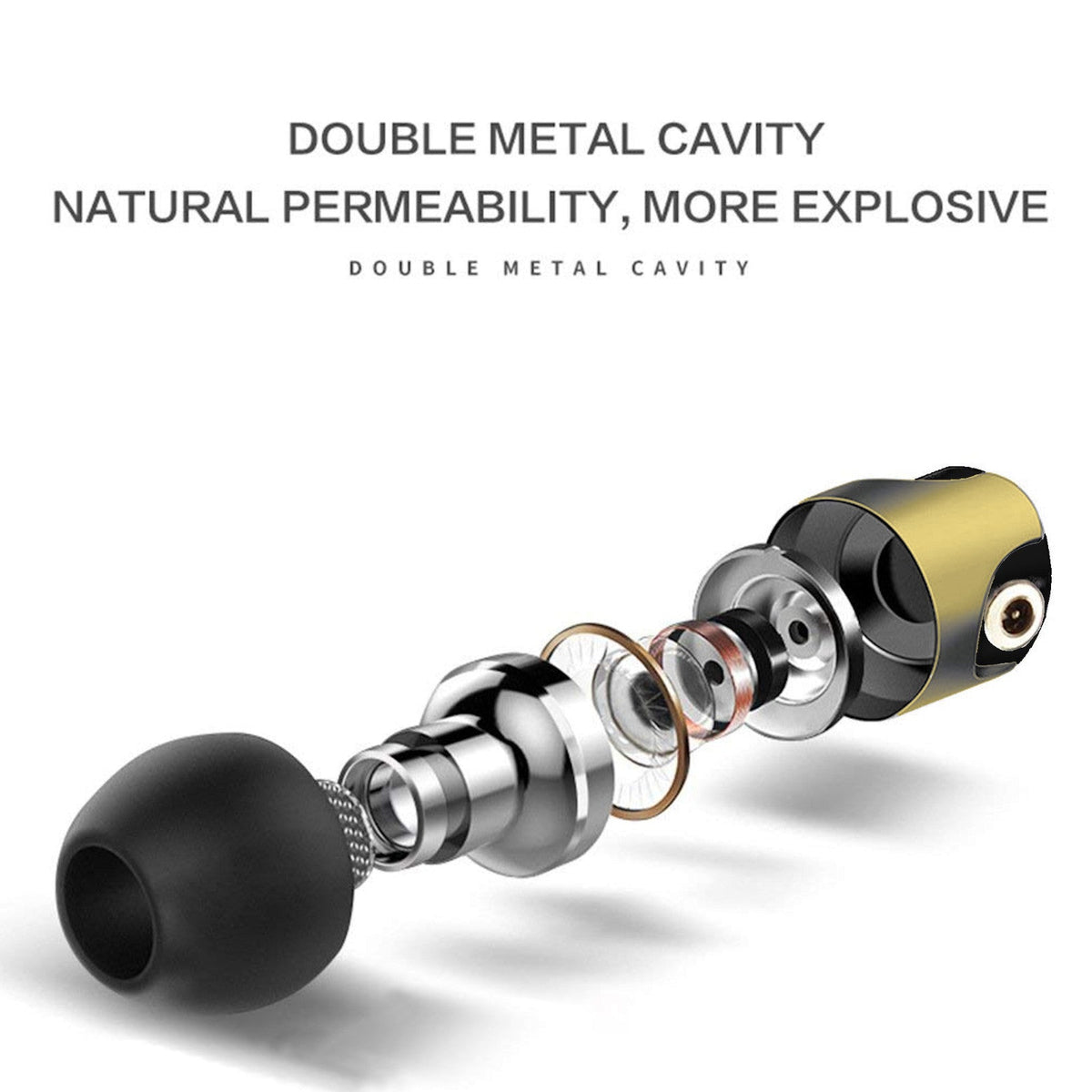 Goldene QKZ DM4 In-Ear-Kopfhörer mit austauschbarem Kabel
