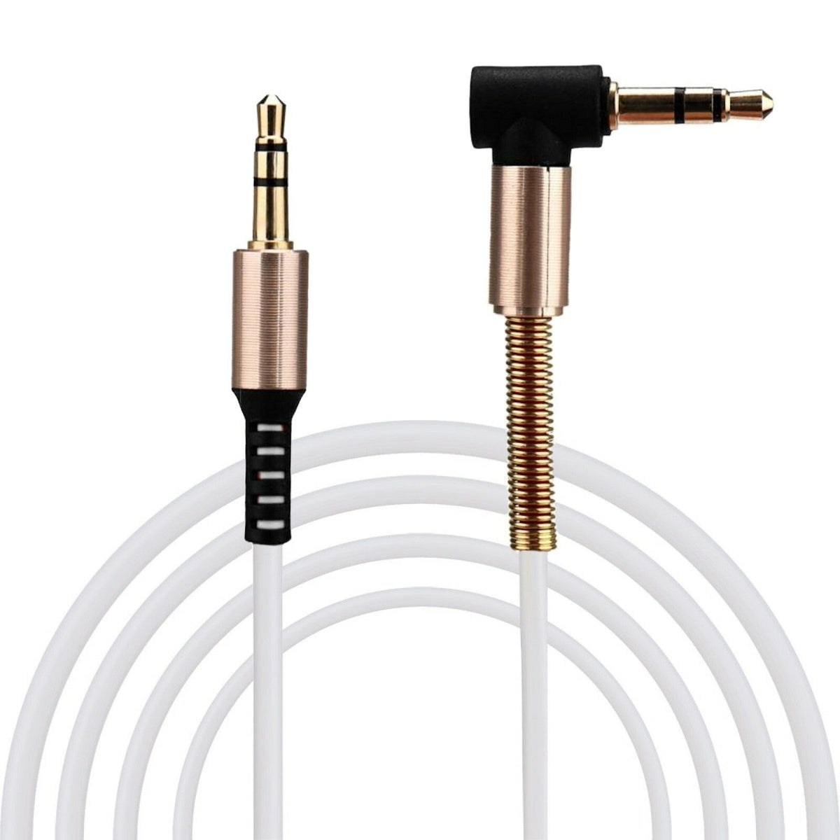 Weißes 1 m AUX-Kabel mit Winkelstecker