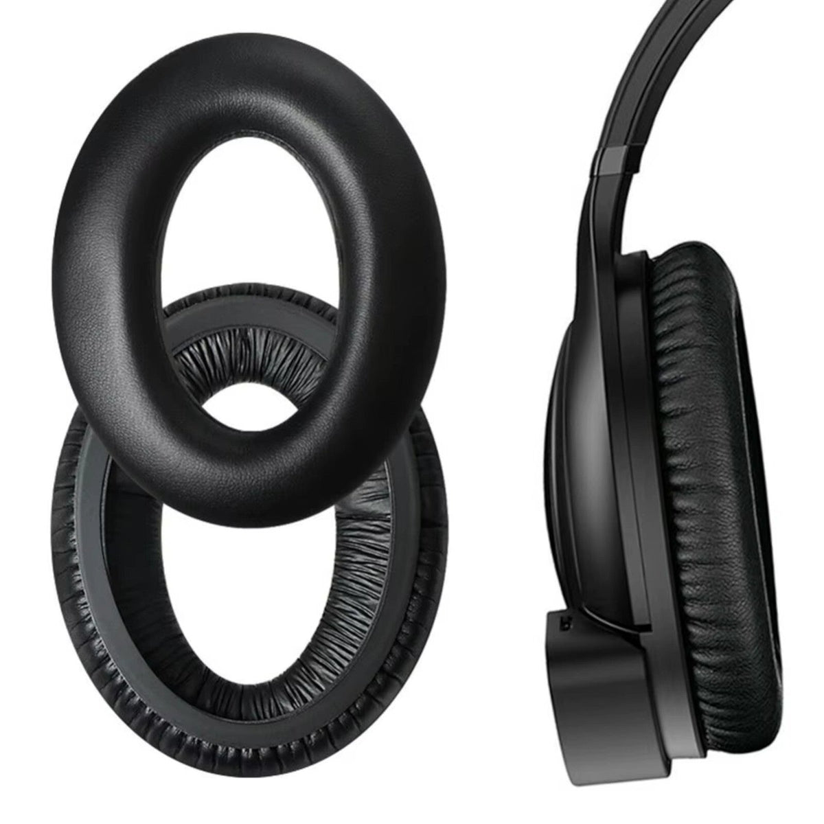 Schwarze Kunstleder-Ohrpolster für Sennheiser HD559 bis HD599